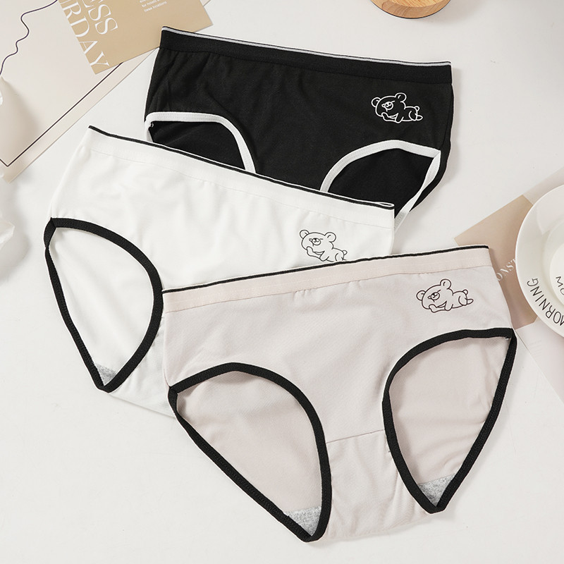 Quần liền mạch cho nữ Phong cách thể thao đơn giản Thoải mái Midwais Girls Brief