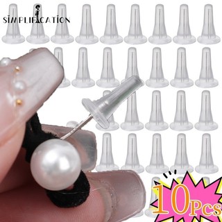 2 / 4 / 10 chiếc bông tai cao su nhựa - phích cắm tai trong suốt đơn giản - dành cho diy bông tai mềm chặn tai phụ kiện bông tai