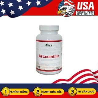 Nuu astaxanthin 12mg, viên uống tăng cường đề kháng, ngăn ngừa ung thư - hộp 180 viên