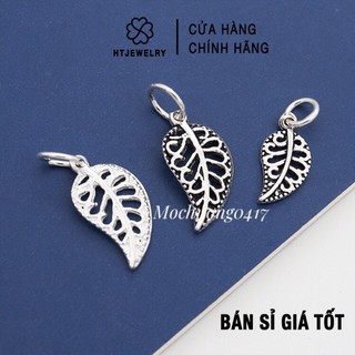 Charm bạc treo htjewelry chiếc lá đơn cao cấp xinh xắn ph254
