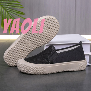 Xăng đan YAOLI Thời Trang Ins Mới Ren Lưới Thường Thoáng Khí Rỗng Siêu Mềm Đáy Dày Đi Biển Nữ Ngư Dân Giày