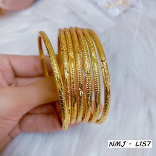 Bộ Vòng Tay Ximen Mạ Vàng Nữ L157 Khóa lưỡi Gà, 1 bộ 7 chiếc bản 4 ly  siêu sang