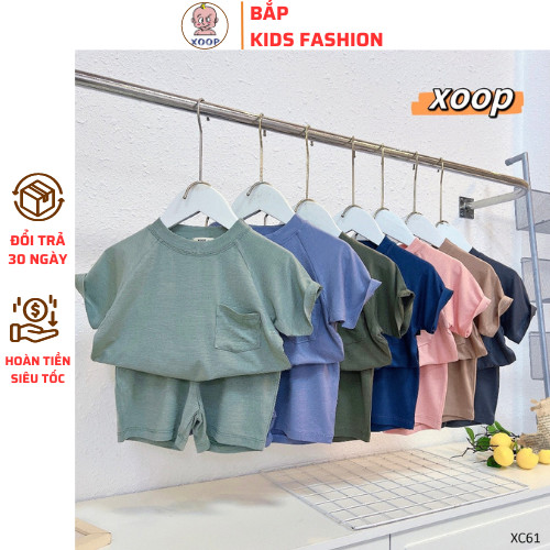 Bộ ngắn tay Bộ cộc tay giáp lăng cotton XOOP Bắp Kids Official Store có túi basic cho bé  XC61 thời 