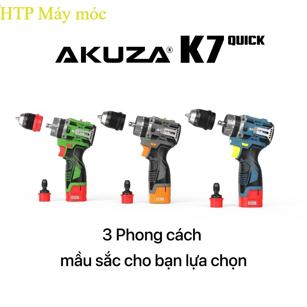Máy Khoan 3 Chức Năng, AKUZA K7, Khoan pi.m Và Cấp Trượt 2 Trong 1,  Đầu 10 HTP máy móc rẻ
