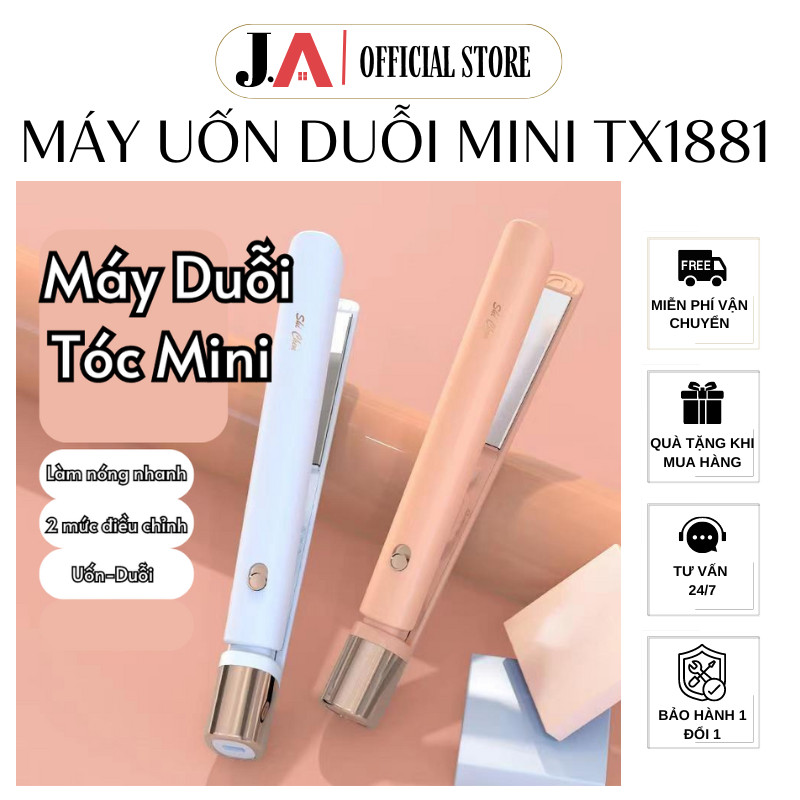 Máy Duỗi Uốn Mini TX1881 Đa Năng Tiện Lợi. Máy Tạo Kiểu Tóc Uốn Duỗi Nhỏ Gọn. Máy Duỗi Tóc Cho Nam, Nữ (JA OFFICIAL)