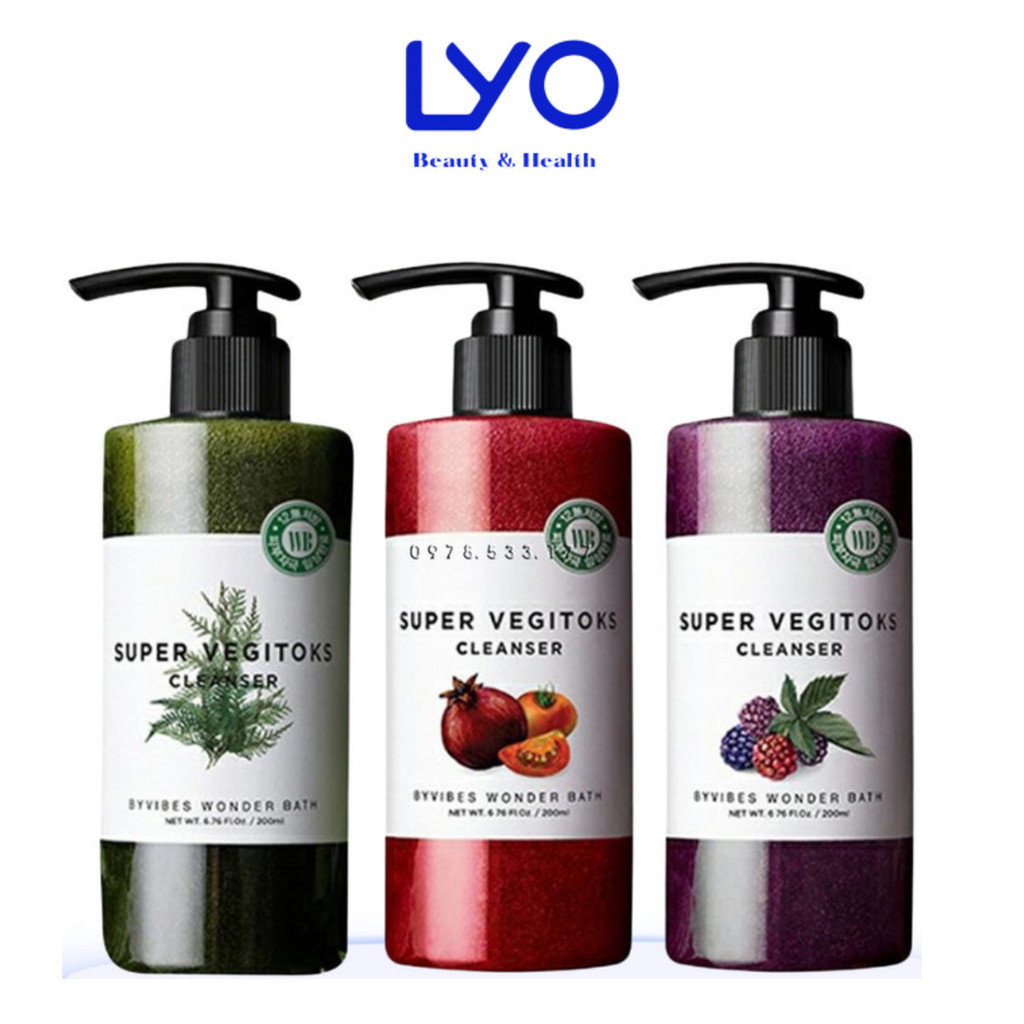 Sữa Rửa Mặt Thải Độc Rau Củ Byvibes Wonder Bath Super Vegitoks Cleanser Hàn Quốc 300ml