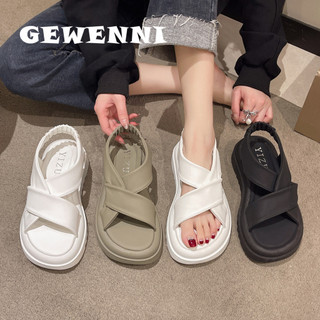 GEWENNI dép sandal nữ dép đế cao Thoải Mái Xinh Xắn  Chống thấm nước Hợp thời Phối màu tinh tế Đế êm FDL247004K 27Z240704