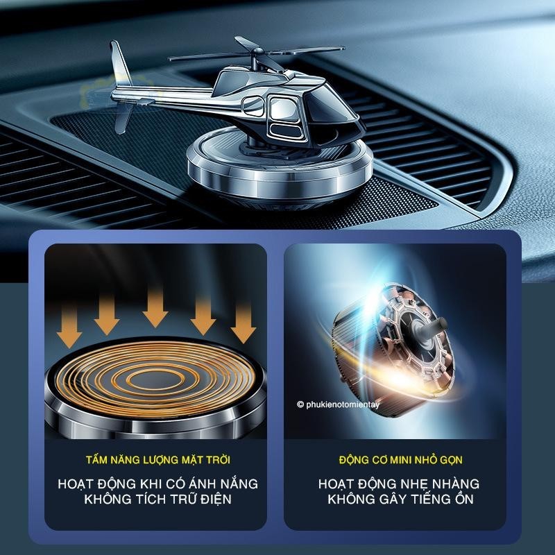 Trang Trí Ô tô  Máy Bay Năng Lượng Mặt Trời Khuếch Tán Hương Thơm, Khử Mùi Xe, Mô Hình Máy Bay Trực Thăng 3