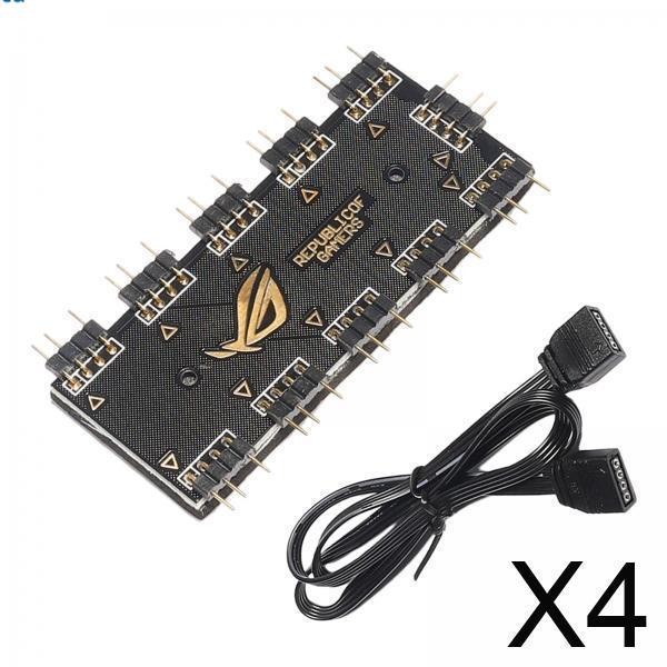 4xMáy tính Quạt RGB Hub Máy tính RGB Hub RGB LED Splitter Hub cho máy tính 5V