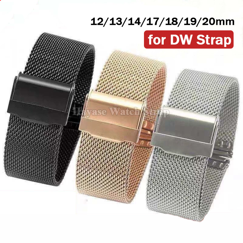 12mm 13mm 14mm 17mm 18mm 19mm 20mm Milanese Dây đeo đồng hồ cho đồng hồ thép không gỉ DW Vòng đeo ta