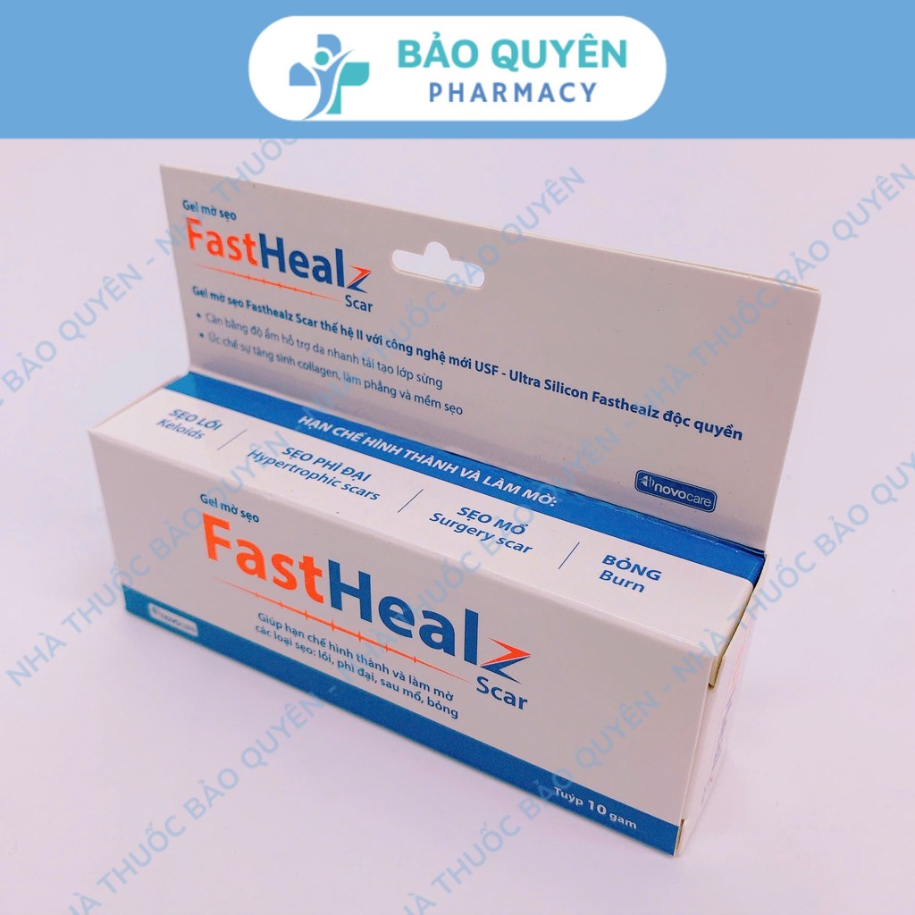 Gel mờ sẹo Fasthealz Scar Hỗ Trợ Làm Mờ Các Vết Sẹo Lồi, Sẹo Mổ, Sẹo Bỏng (Tuýp 10g)