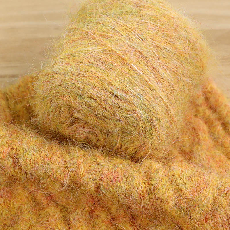 50g / Cuộn Cầu Vồng Giả Mohair Sợi Đan Móc Khăn Áo Len Lông Tơ DIY Màu Cầu Vồng Thủ Công