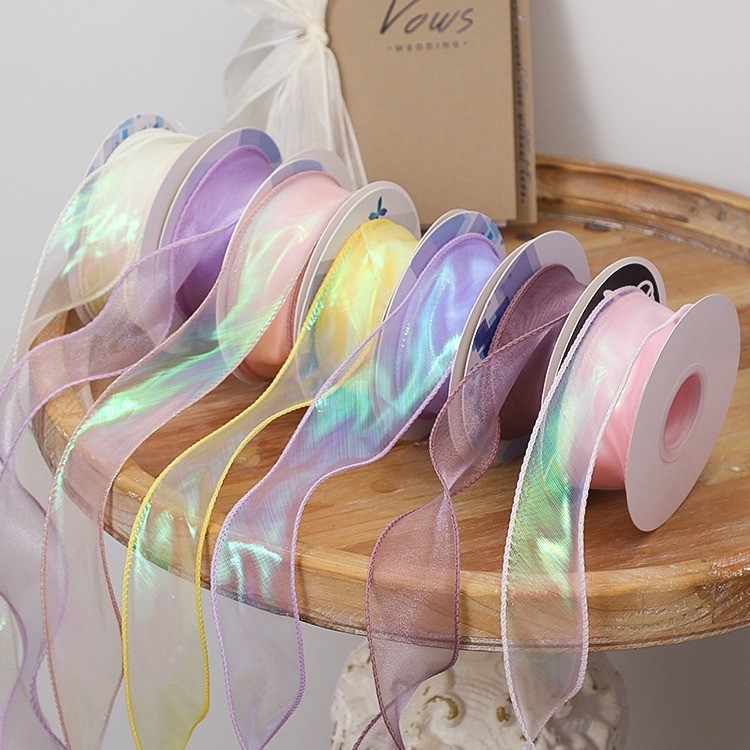 St. kunkka 40mm Sợi Đuôi Cá Ruy Băng Trong Suốt Voan Ruy Băng Gói Quà Cho Bó Hoa DIY Gói Quà