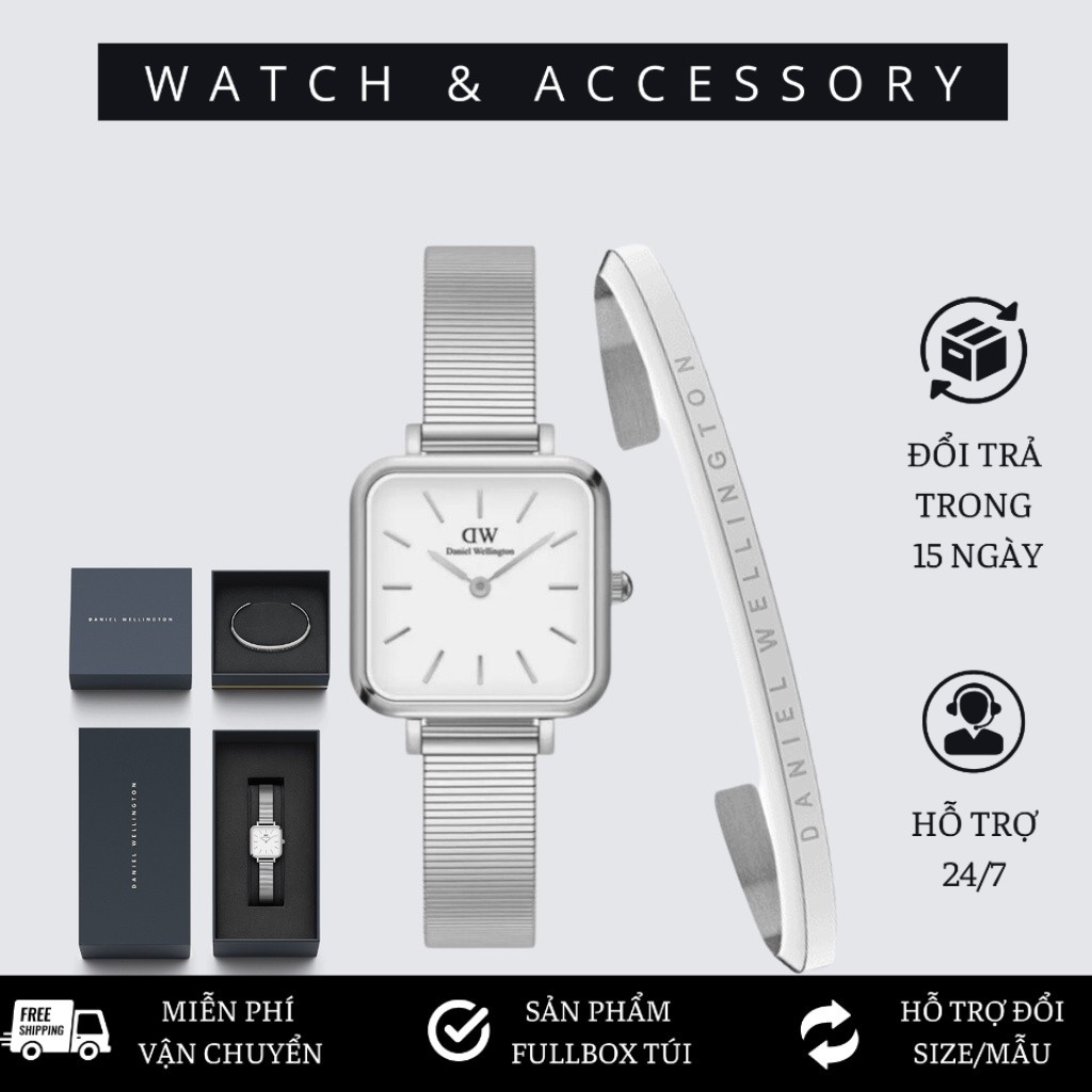 Đồng Hồ Nữ Daniel Welington Stuido Sterling White & Vòng Tay Classic Cuff V1 D_W Chính Hãng - DANIEL WATCH STORE VN