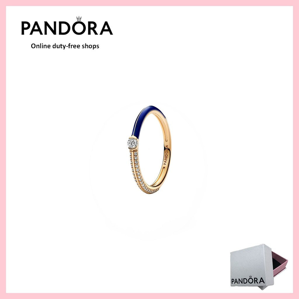 [Miễn phí Thuế] nhẫn trang sức bạc Sterling S925 xác thực Pandora 100% [162528c01] Nhẫn đôi Pandora 