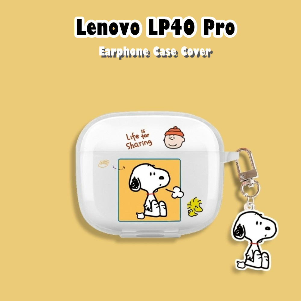 [Xu hướng phía trước] Dành cho vỏ Lenovo LP40 Pro Vỏ silicon mềm Vỏ tai nghe trong suốt hoạt hình