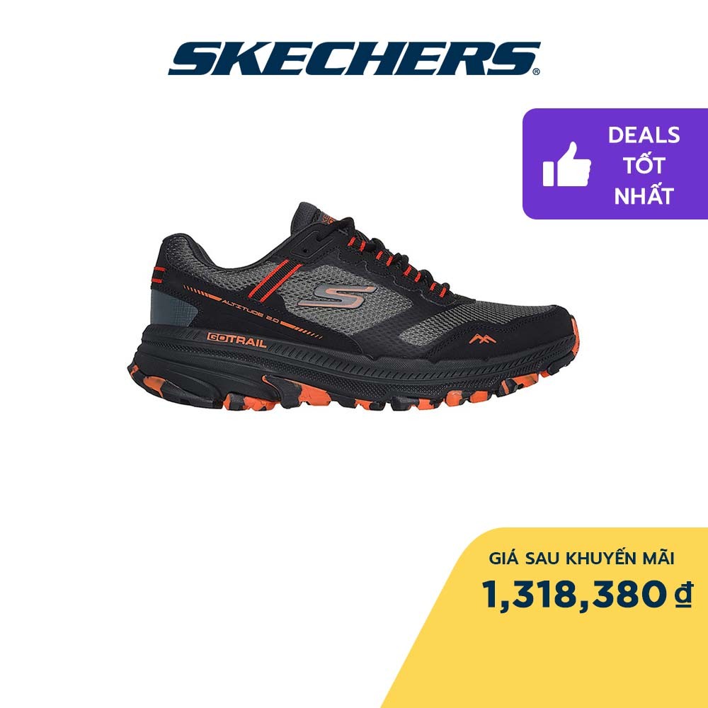 Giày Thể Thao Nam Skechers GOrun Trail Altitude 2.0 Marble Rock 3.0 Chạy Bộ Tập luyện - 220754-BKOR Air-Cooled Goga Mat