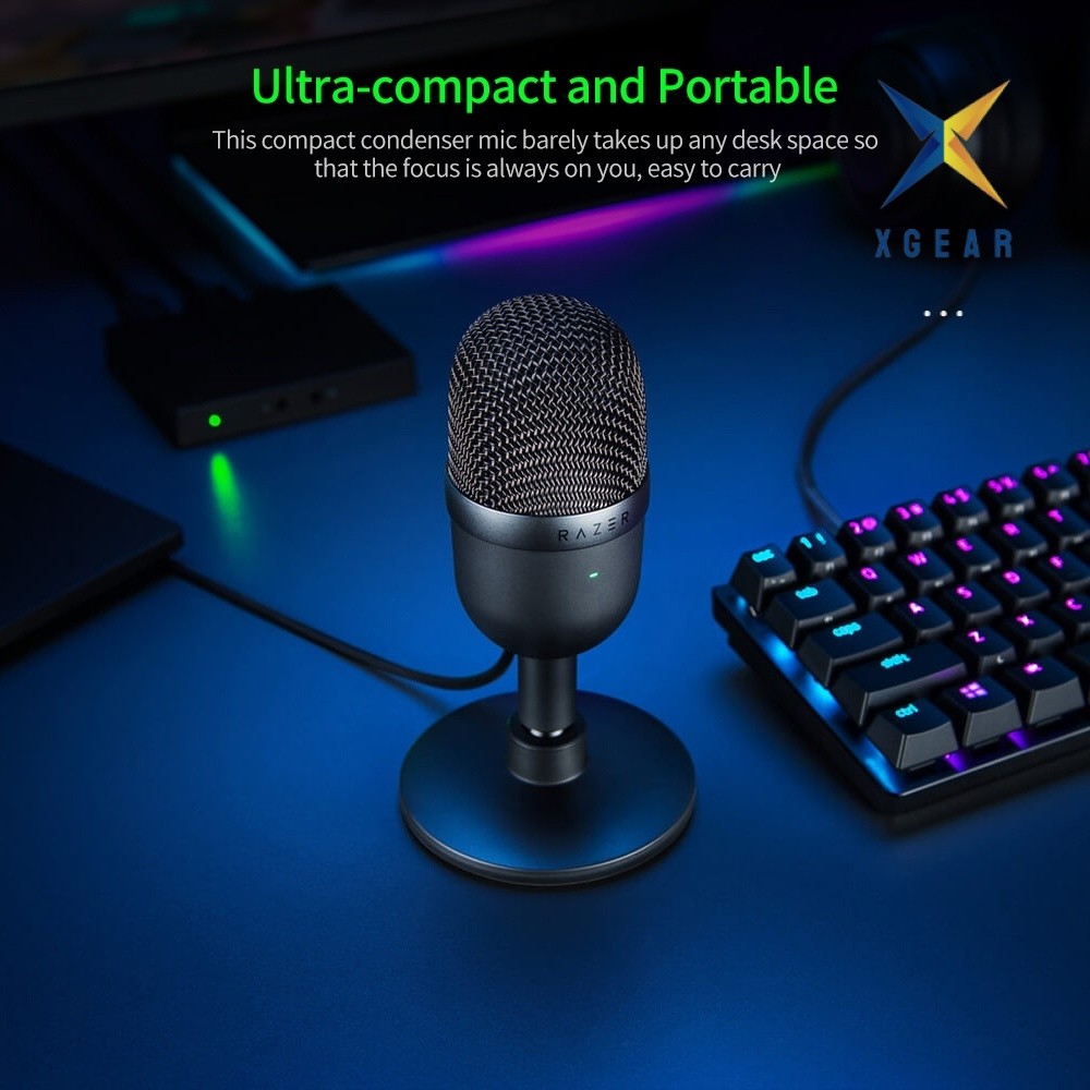Micro Razer Seiren V3 Mini | Ultra-Compact USB Microphone | Supercardioid | Tap-To-Mute | Giảm Xóc Tích Hợp - XGear | BigBuy360 - bigbuy360.vn