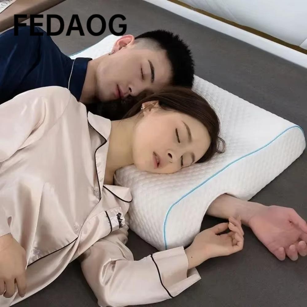 Gối đôi FEDAOG, Cặp đôi không áp lực Bộ nhớ bàn tay xốp bên gối ngủ, Gối đôi ngủ thoáng khí chỉnh hì