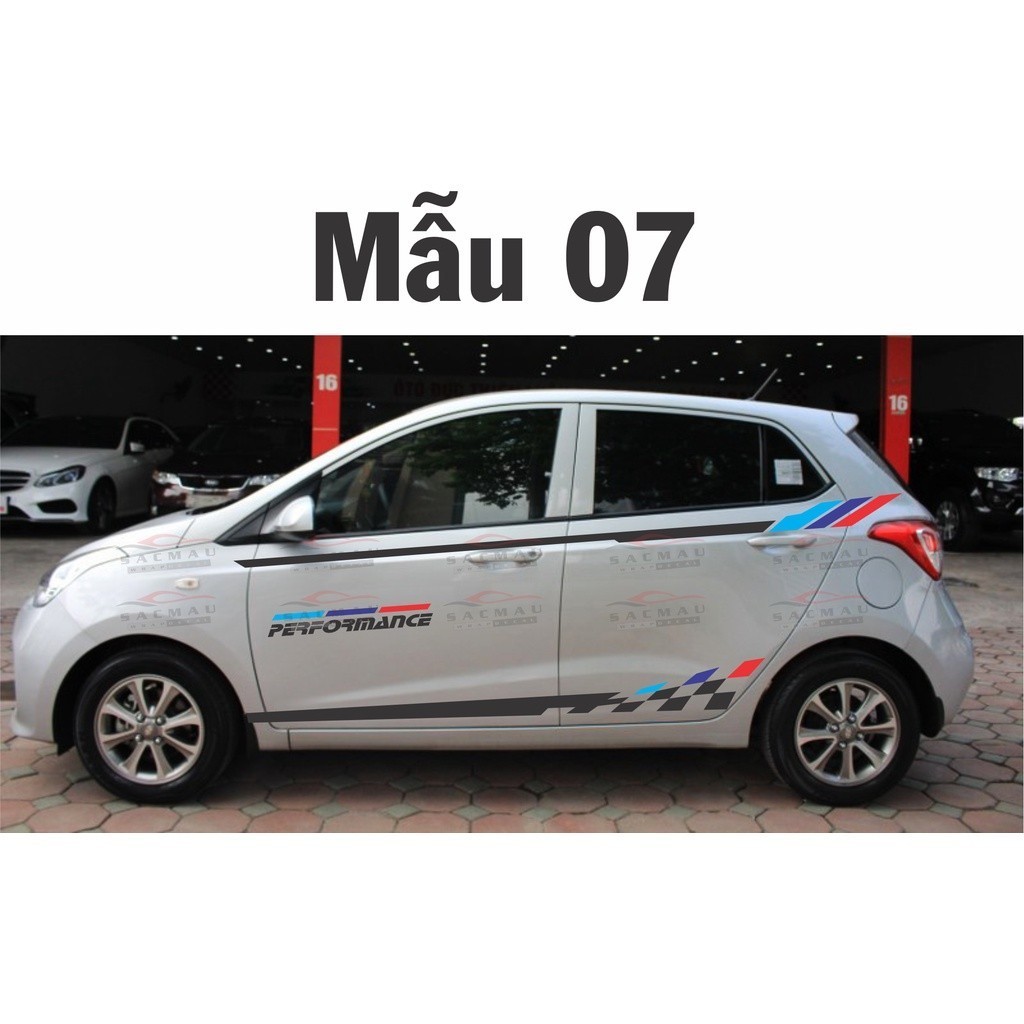 Bộ Tem dán xe Hyundai i10 , kia morning - Spark - Matiz - những mẫu tem đẹp thịnh hành , dễ dán