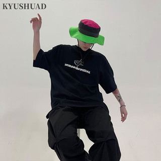Áo thun nam ngắn tay KYUSHUAD phong cách đường phố cổ điển kiểu Mỹ Áo thun cặp đôi hip-hop
