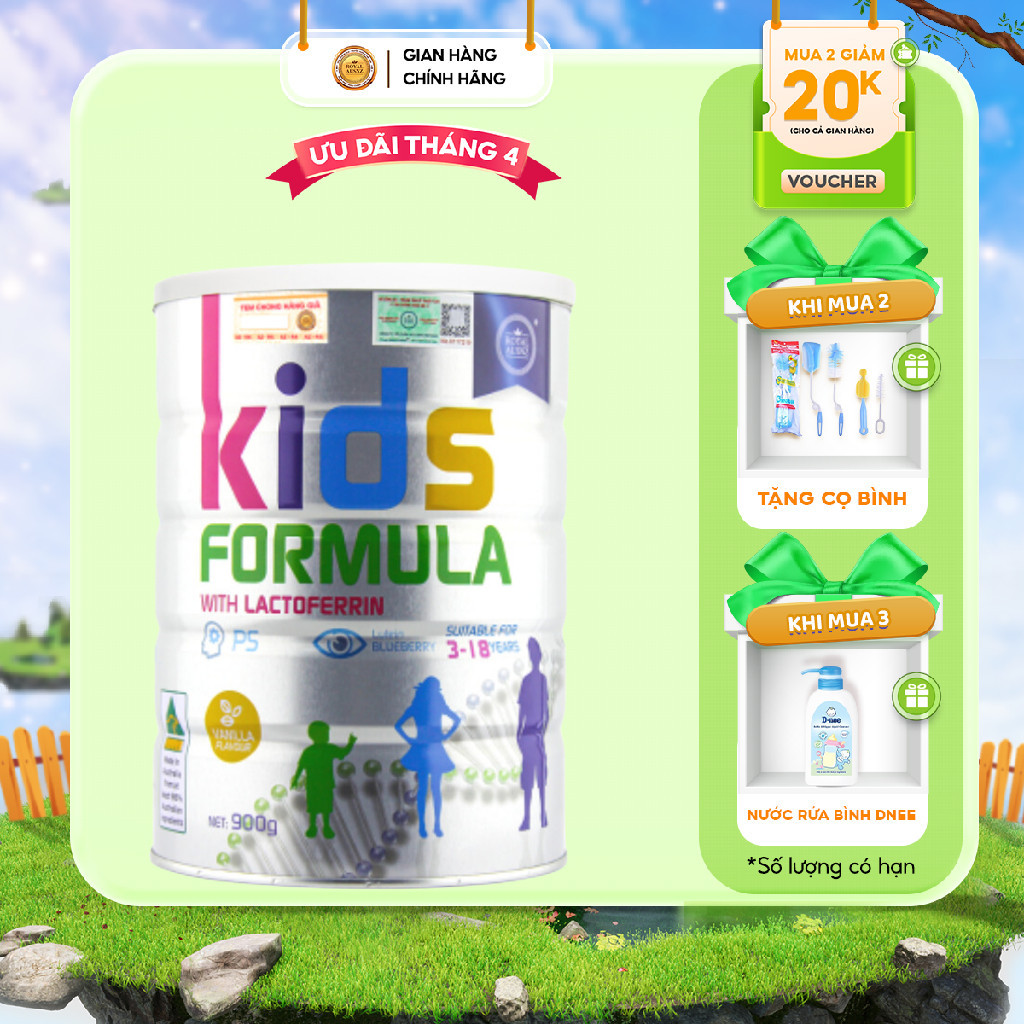 Sữa Bột Hoàng Gia Úc Kids Formula Bổ Sung Dưỡng Chất Cho Trẻ Từ 3-18 Tuổi ROYAL AUSNZ 900g