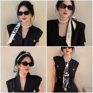 Pháp Vintage Xuân Hè Sang Trọng Vòng Cổ Khăn Nữ Xương Đòn Dây Chuyền Ruy Băng Trang Trí Đầu Khăn Nhỏ Ruy Băng