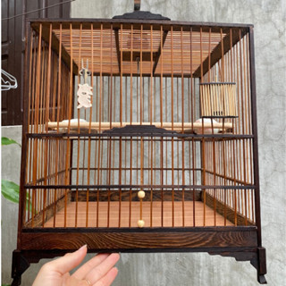 Khung lồng chim chào mào tự ráp, chất liệu gỗ mun đuôi công mẫu thái và vuông - Lồng Chim Tự Ráp