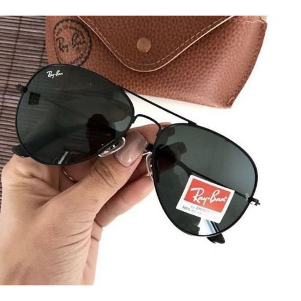 Mới có sẵn trong kho Ống kính máy bay rayban uniisex 3025 màu đen hoặc giá siêu VROH 3026