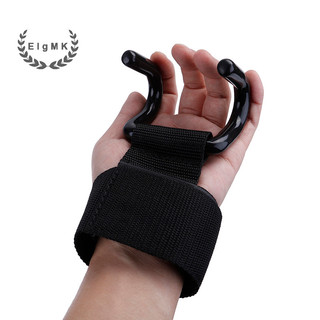 Unsex Gym Weight Lifg Hand Bar Dây đeo cổ tay Strength Grip Training Hook Găng tay