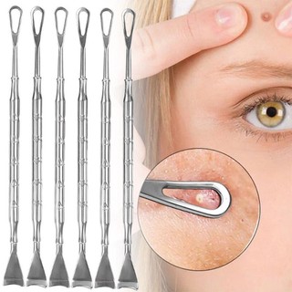 Xẻng loại bỏ mụn đầu đen bằng thép không gỉ - Thìa Hỗ trợ giảm mụn - Kim loại bỏ mụn - Dụng cụ làm sạch nang tóc mặt - Chăm sóc da chuyên nghiệp - Dụng cụ chăm sóc da mặt