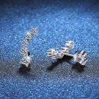 Bông Tai Moissanite Nữ Bạc 925 Có Thể Vượt Qua Bút Kim Cương Thử Nụ Cười Cong Bông Tai