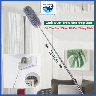 Chổi Quét Trần Nhà Có Cán Điều Chỉnh Độ Dài Tới 2,8m Cây Phất Trần Quét Mạng Nhện, Lau Chùi Bụi Bẩn Trên Cao