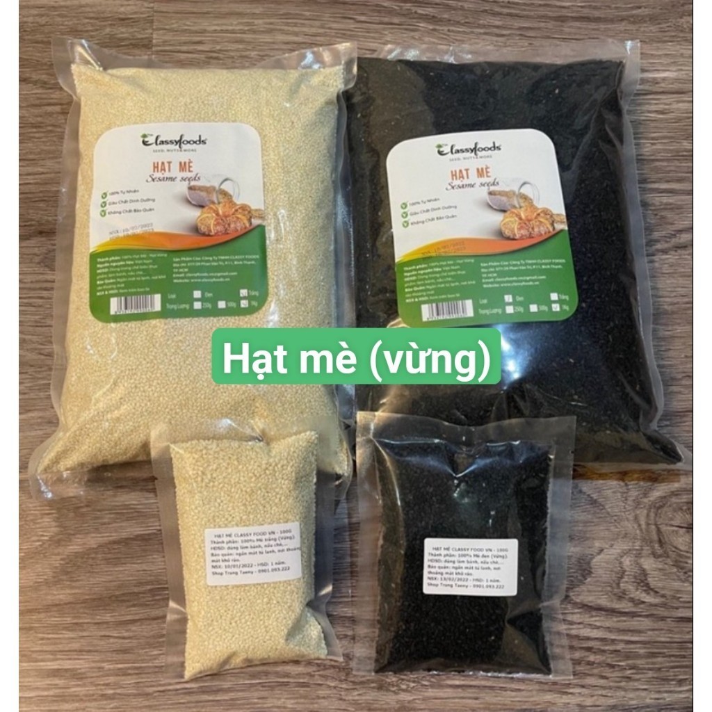 Hạt mè đen trắng Classy foods 100g (Tách từ túi 1kg)