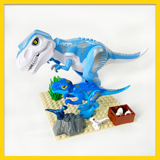   Funbrick  Đồ chơi khối xây dựng thế giới khủng long kỷ Jura Các hạt nhỏ Tyrannosaurus Rex Bộ tấm đáy cảnh Taurosaurus Sicklesaurus Boy 