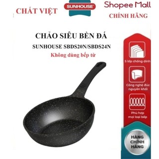 Chảo siêu bền đá sâu lòng sunhouse 20-24cm sbds20n sbds24n không dùng bếp từ