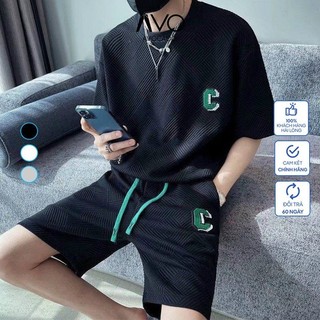 Đồ Bộ Quần áo Thể Thao Nam mùa hè cộc tay mặc ở nhà Chất Xốp CHỮ C quảng châu Avocado đẹp