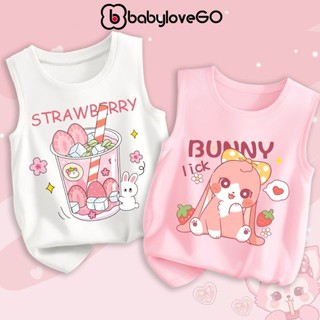 Áo ba lỗ bé gái BabyloveGO chất thun cotton mùa hè mềm mịn thoáng mát in hình cute dễ thương