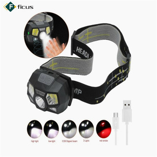 Sẵn sàng! Đèn pha Led Usb Đèn pha chống nước có thể sạc lại với băng đô có thể điều chỉnh Đèn pin di động để cắm trại