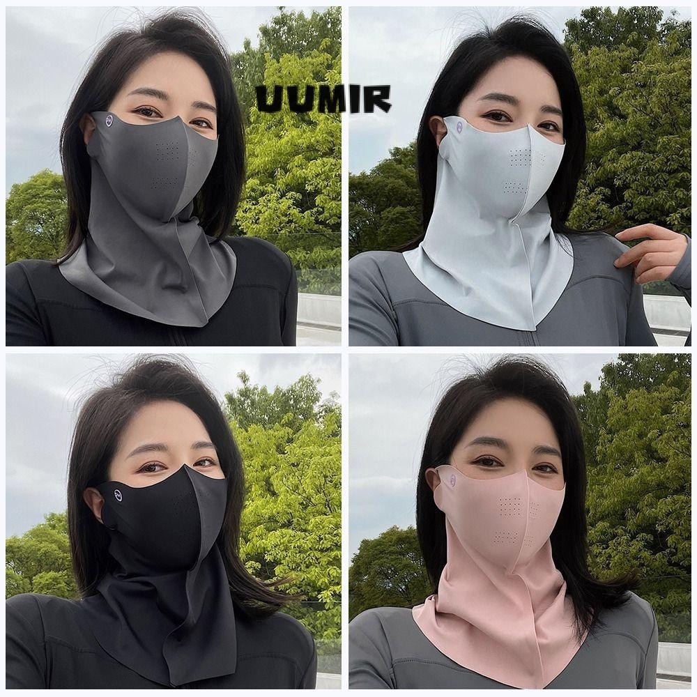 Uumir Chống Nắng Ice Silk UPF50 + Khăn Cổ Chống Tia UV Thời Trang Thoáng Khí Chống Bụi Che Nắng Mặt Đi Xe Đạp