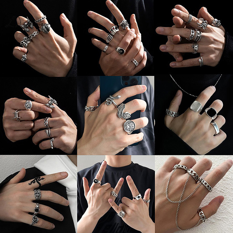 Luimo 1 Bộ Thời Trang Sáng Tạo Punk Poker Joker Nhẫn Dành Cho Nam Retro Cá Tính Goth Skeleton Cặp Đôi Nhẫn Phụ Kiện Trang Sức Quà Tặng * Bán Chạy