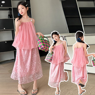Đầm bé gái mùa hè trẻ em sling đầm công chúa 5-13 tuổi