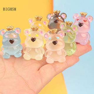 Bighsm Mini Huỳnh Quang Vương Miện Gấu Dạ Quang Thu Nhỏ Nhân Vật Ngoài Trời Sân Vườn Phụ Kiện Trang Trí Martijn