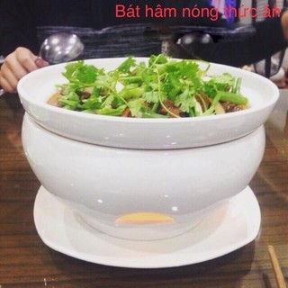 Bếp hâm nóng thức ăn bằng nến đường kính 21cm - hàng sứ bát tràng chất lượng