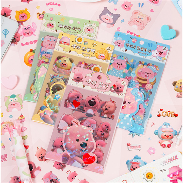 Sticker Loppy giả nổi- Set 6 tấm