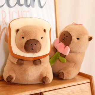 45cm Bánh Mì Nướng Dễ Thương Giữ Hoa Capabala Capybara Búp Bê Đồ Chơi Sang Trọng