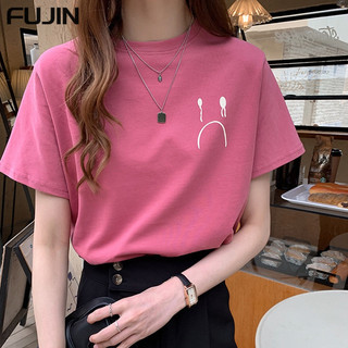 Áo thun ngắn tay FUJIN dành cho nữ mùa hè mới của sinh viên Hàn Quốc in hình cổ tròn áo thun nửa tay dáng rộng @ HXFZVN1011