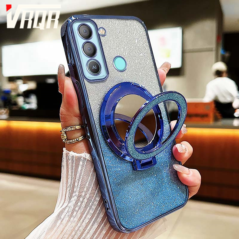 VRQR Dành Cho Tecno POP 5 LTE BD4 BD4i BD4a Pop 5 Pro BD4j BD4h Vỏ Điện Thoại Bột Flash Mạ Điện Vòng