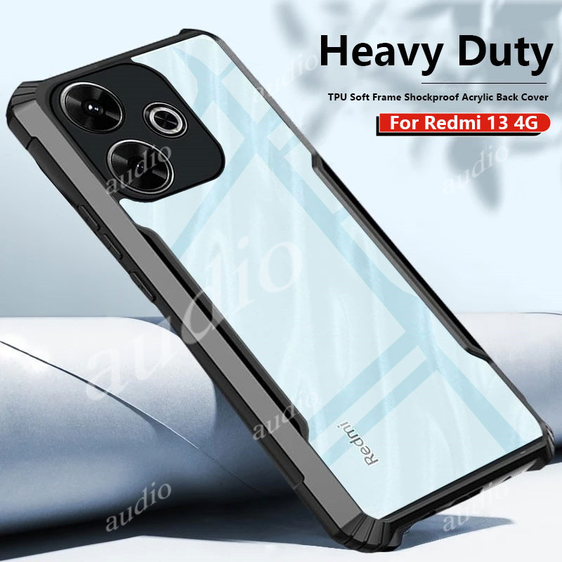 Dành Cho redmi 13 redmi13 4G 5G 2024 Chống Rơi Giáp Trong Suốt Acrylic Chống Sốc Ống Kính Camera Bảo