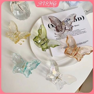 AISHG Acrylic Pha Lê Bướm Kẹp Tóc Người Phụ Nữ Cá Mập Kẹp Phụ Kiện Tóc Thời Trang